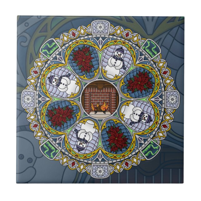 Cerâmica Azulejo de Nouveau do inverno (Frente)