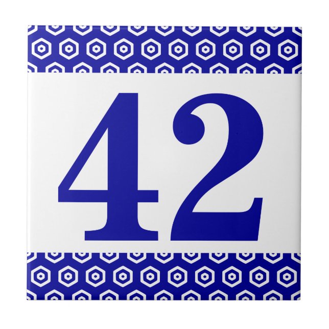 Cerâmica Azulejo de número. Azulejo de fronteira hexagonal (Frente)