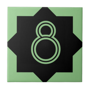 Cerâmica Azulejo de Número de Estrela de Arte Deco