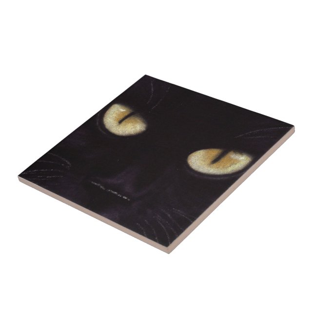 Cerâmica Azulejo de olhos de gato preto (Lateral)