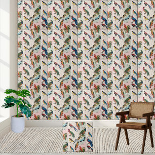 Cerâmica Azulejo de Padrão de Chinoiserie de Aves Exóticas