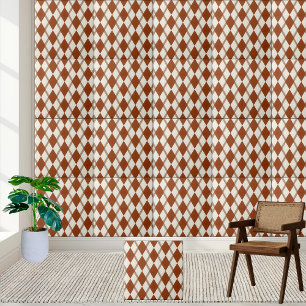 Cerâmica Azulejo de Padrão de Estilo Castanho e Branco