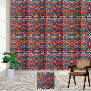 Cerâmica Azulejo de Padrão de Folga Floral Escandinavo
