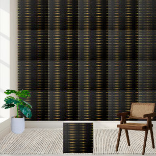 Cerâmica Azulejo de Padrão de Hexágono Geométrico Preto e D