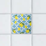 Cerâmica Azulejo de Padrão de Limão Country Francês em Aqua<br><div class="desc">Este azulejo azul country francês em aquarela com padrão de limão ficará lindo em sua casa,  dando um novo visual elevado ao seu espaço de convivência. Se você quiser personalizar este produto,  por favor entre em contato com o designer.</div>