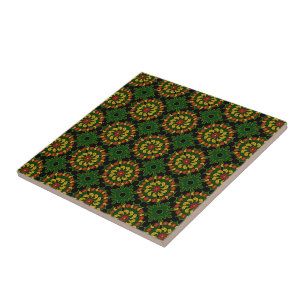 Cerâmica Azulejo de Padrão de Paisley Verde