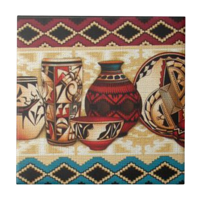 Cerâmica Azulejo de padrão do estilo sudoeste (Frente)