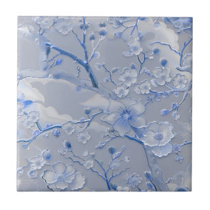 Cerâmica Azulejo de padrão floral azul de Cloisonne