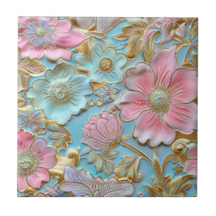 Cerâmica Azulejo de padrão floral de rosa claro chinesa