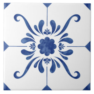 Cerâmica Azulejo de Padrão Floral Decorativo