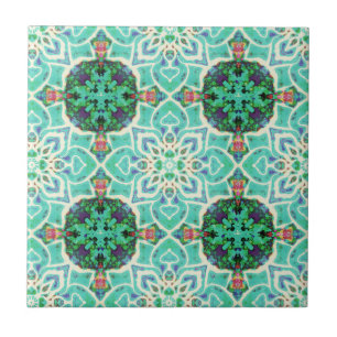 Cerâmica Azulejo de padrão Floral Verde