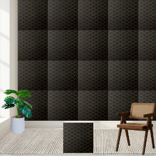 Cerâmica Azulejo de Padrão Geométrico do Cubo - Preto e Dou