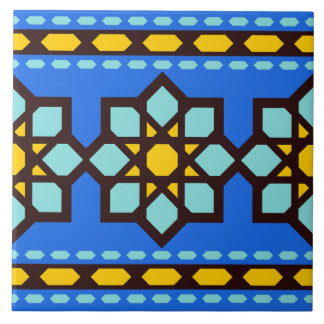Cerâmica Azulejo de padrão geométrico islâmico azul