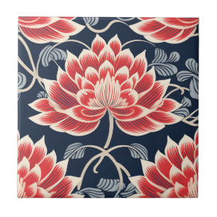 Cerâmica Azulejo de Padrão Kimono por Chrysanthemum Japonês