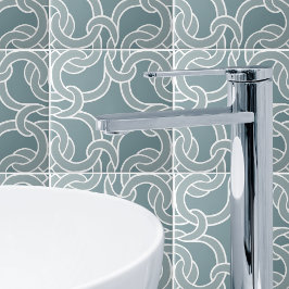 Cerâmica Azulejo de Padrão Sage Green White Celtic Knot Ine