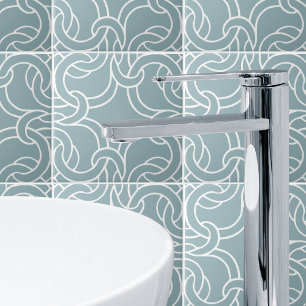 Cerâmica Azulejo de Padrão Sage Green White Celtic Knot Ine