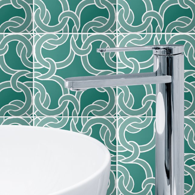 Cerâmica Azulejo de padrão sem costura do nó branco Jade Gr (Criador carregado)