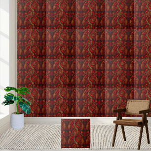 Cerâmica Azulejo de padrões étnicos africanos inspirado glo