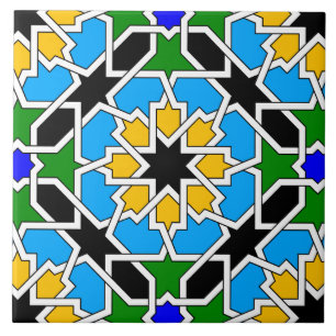 Cerâmica azulejo de padrões geométricos islâmicos