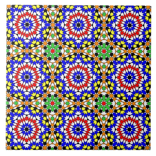 Cerâmica azulejo de padrões geométricos islâmicos (Frente)
