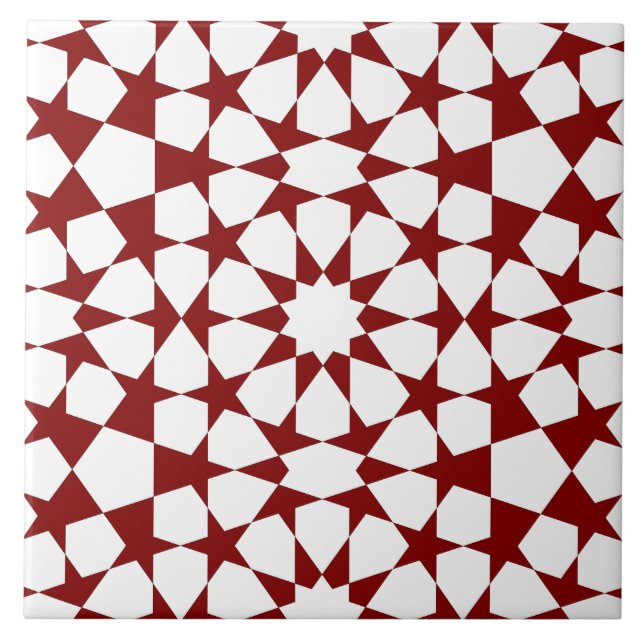 Cerâmica azulejo de padrões geométricos islâmicos (Frente)