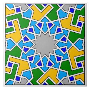Cerâmica azulejo de padrões geométricos islâmicos