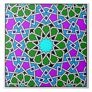 Cerâmica azulejo de padrões geométricos islâmicos