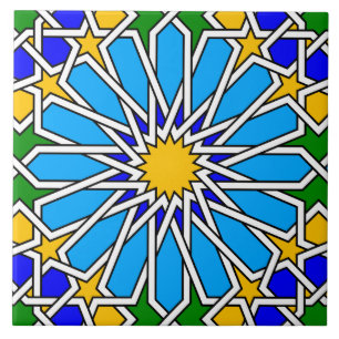 Cerâmica azulejo de padrões geométricos islâmicos