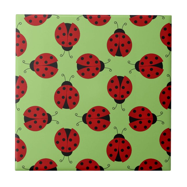 Cerâmica Azulejo de padrões Ladybugs (Frente)