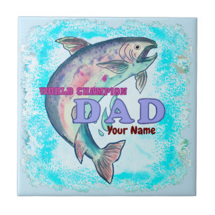 Cerâmica Azulejo de Pai de Pesca de Champion