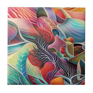 Cerâmica Azulejo de Paisagem Surreal