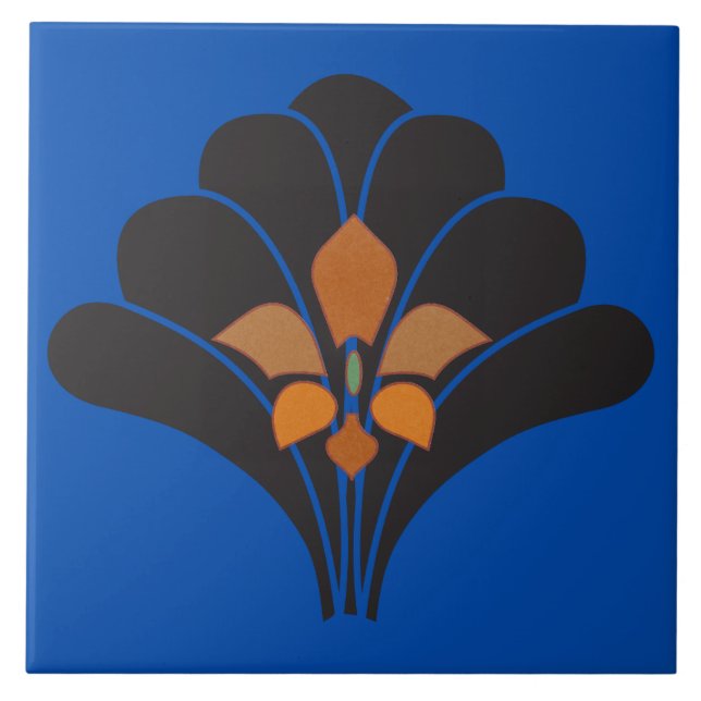 Cerâmica Azulejo de parede azul - azulejo de deco (Frente)