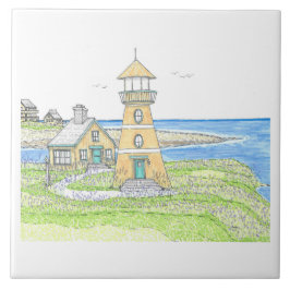 Cerâmica Azulejo de Parede do Farol Amarelo