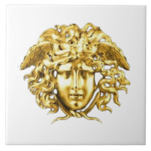 Cerâmica Azulejo de Parede Medusa Dourada