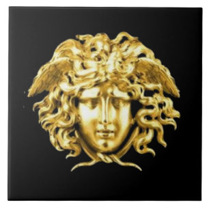 Cerâmica Azulejo de Parede Medusa Dourada