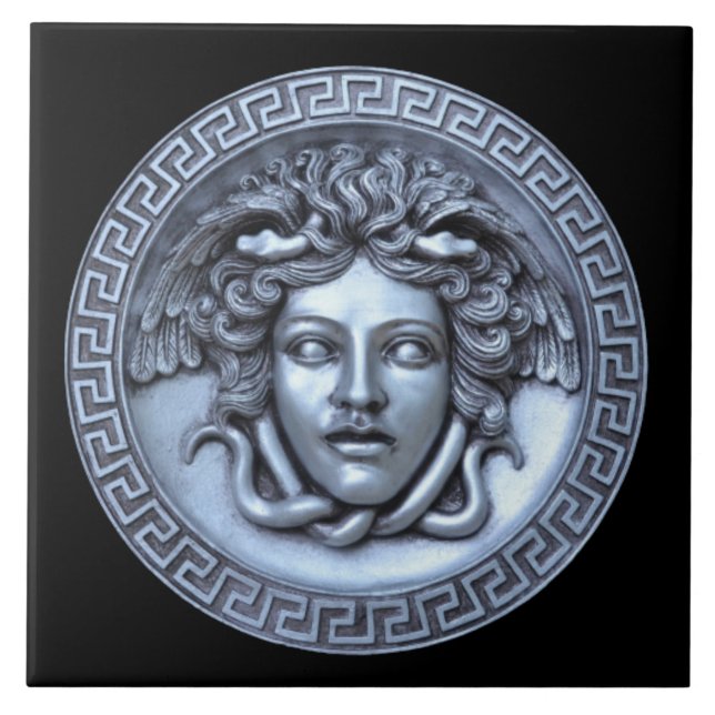 Cerâmica Azulejo de Parede Medusa Prata (Frente)