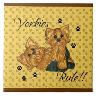 Cerâmica Azulejo de Pawprint da regra de Yorkies