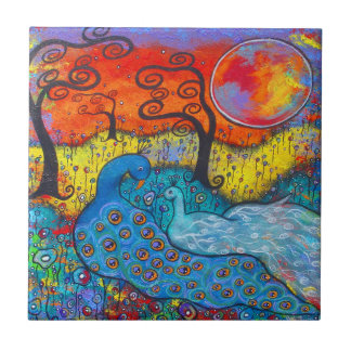 Cerâmica Azulejo de Peacocks Encantado
