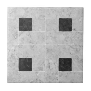 Cerâmica Azulejo de pedra branco e preto