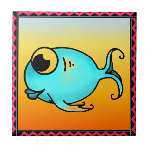 Cerâmica Azulejo de peixe azul