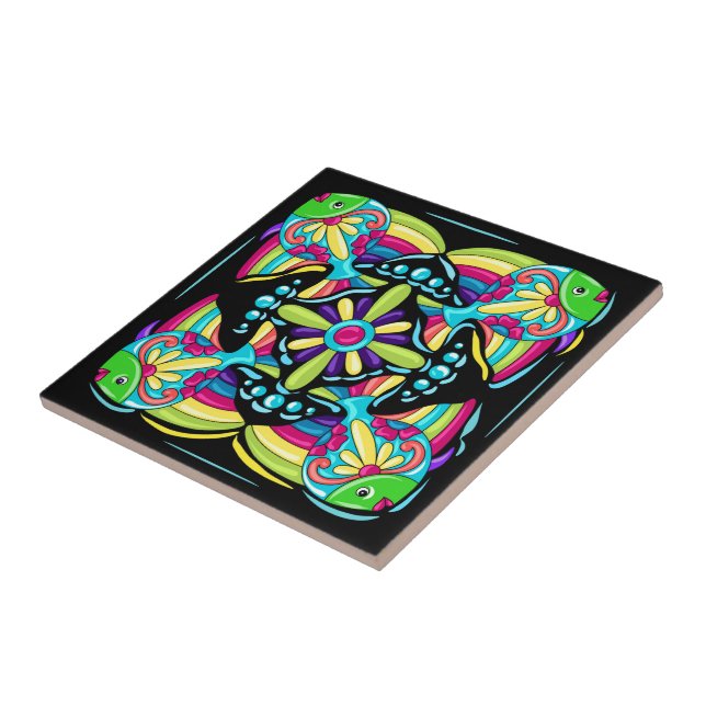 Cerâmica Azulejo de peixe Talavera (Lateral)