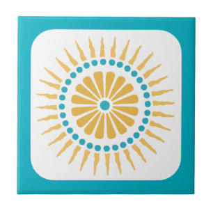 Cerâmica Azulejo de Perfuração Laranja de Laranja Retro