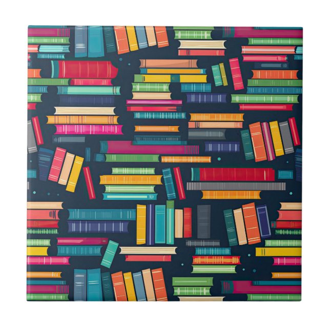 Cerâmica Azulejo de pilhas de livros (Frente)