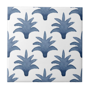 Cerâmica Azulejo de Pinecone azul e branco