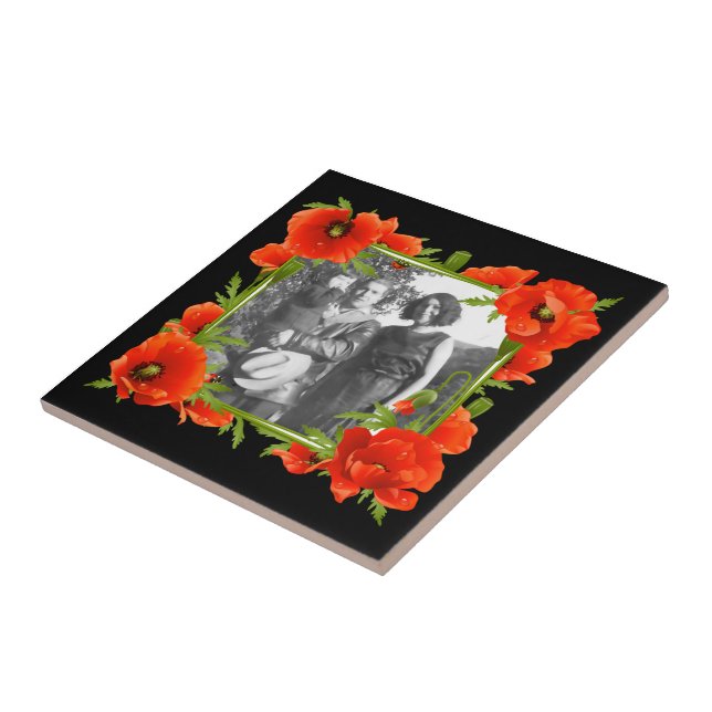 Cerâmica Azulejo de Poppies da Califórnia (Lateral)