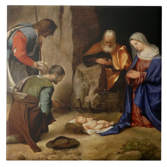 CERÂMICA  AZULEJO DE PRESENTE DE NATIVIDADE DE NATAL - PRESE (Frente)