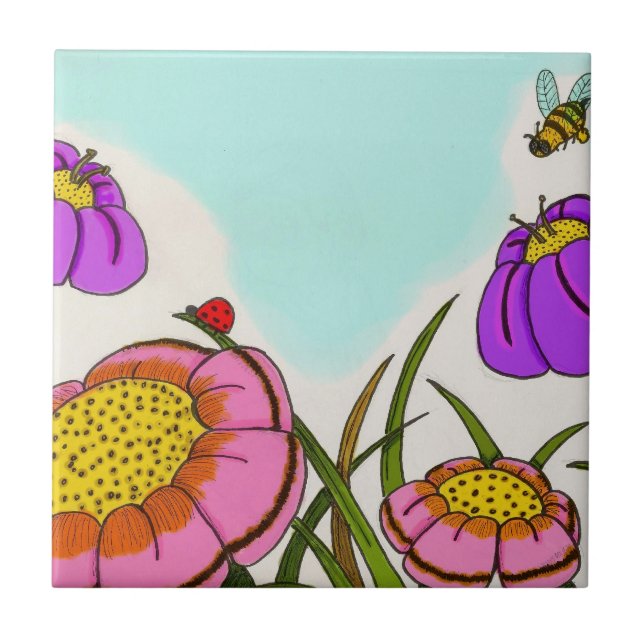 Cerâmica Azulejo de Prlower Meadow (Frente)