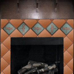 Cerâmica Azulejo de relator de parecer, verde e cobre