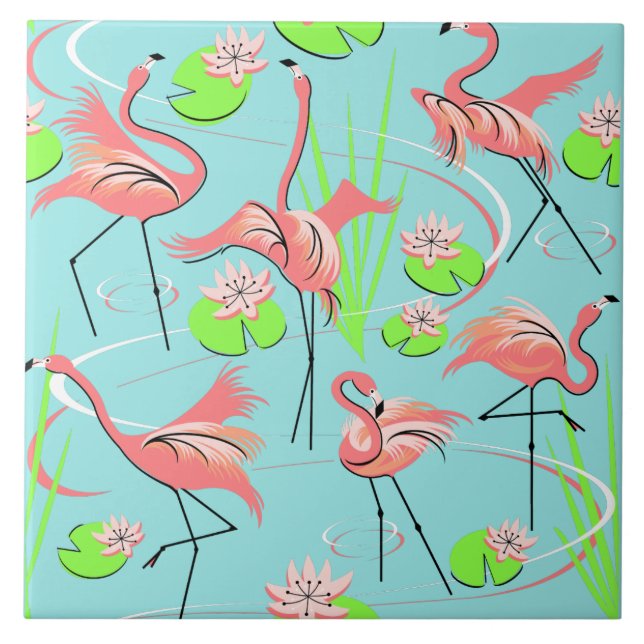Cerâmica Azulejo de repetição Flamingo Fandango (Frente)