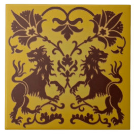 Cerâmica Azulejo de Reprodução Antiquado de Design Heráldic